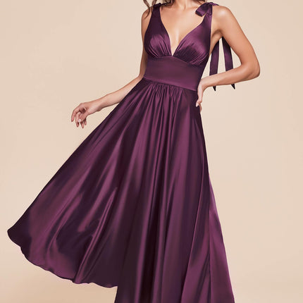 Ladivine 7499 Dress Tea Length Satin A-Line Dress