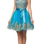 Cyan Blue / Gold / XS