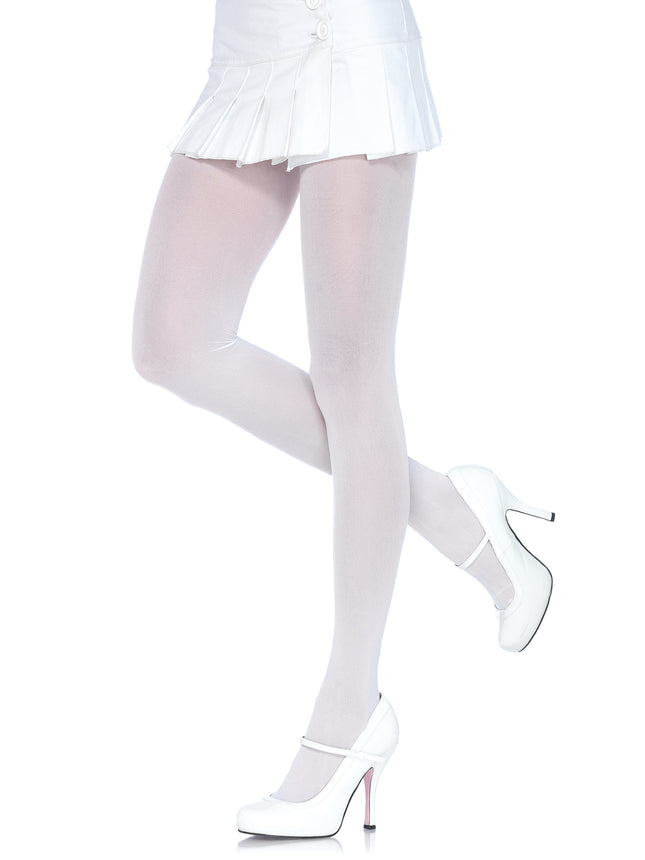 Plus Size Nylon Spandex Tights - White - PLUS SIZE