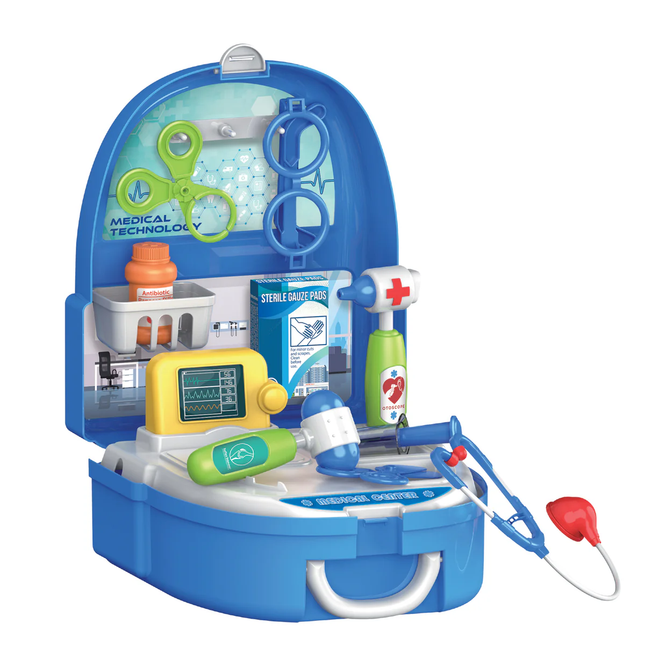 16 Piece Medical Center Play Center Backpack Playset