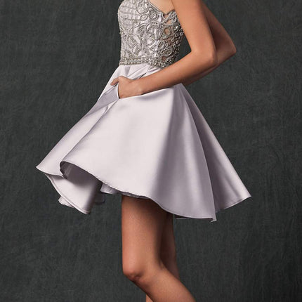 Juliet 779 Embellished Bodice Short Dress Sleeveless