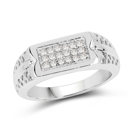 0.27 Carat Genuine White Diamond .925 Sterling Silver Ring