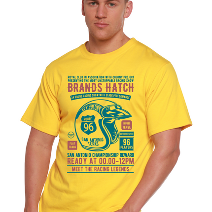 Brands Hatch Men's Bamboo Viscose/Organic Cotton Short Sleeve Graphic T-Shirt