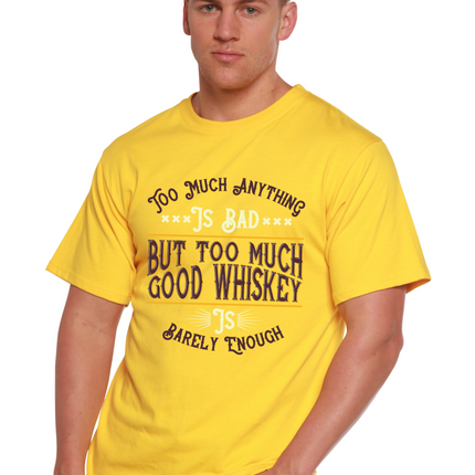 But Too Much Good Whiskey Men's Bamboo Viscose/Organic Cotton Short Sleeve Graphic T-Shirt