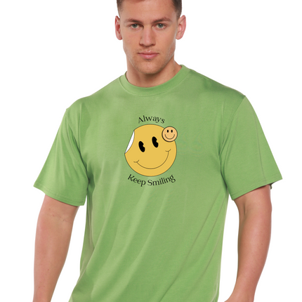 Always Keep Smiling Men's Bamboo Viscose/Organic Cotton Short Sleeve Graphic T-Shirt