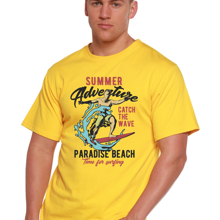 Catch The Wave Men's Bamboo Viscose/Organic Cotton Short Sleeve Graphic T-Shirt