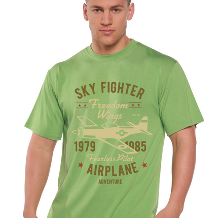 Sky Fighter Spun Bamboo® Men's Bamboo Viscose/Organic Cotton Short Sleeve Graphic T-Shirt