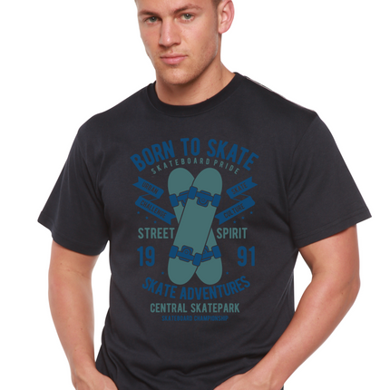 Born To Skate Men's Bamboo Viscose/Organic Cotton Short Sleeve Graphic T-Shirt