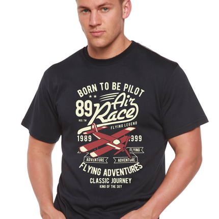Born To Be Pilot Men's Bamboo Viscose/Organic Cotton Short Sleeve Graphic T-Shirt