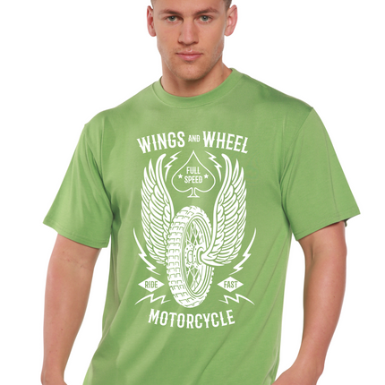 Wings And Wheel Spun Bamboo® Men's Bamboo Viscose/Organic Cotton Short Sleeve Graphic T-Shirt