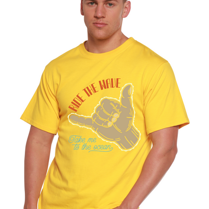 Ride The Wave Men's Bamboo Viscose/Organic Cotton Short Sleeve Graphic T-Shirt