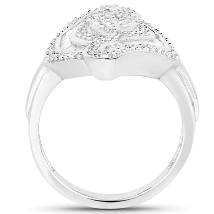 1.22 Carat Genuine White Diamond .925 Sterling Silver Ring