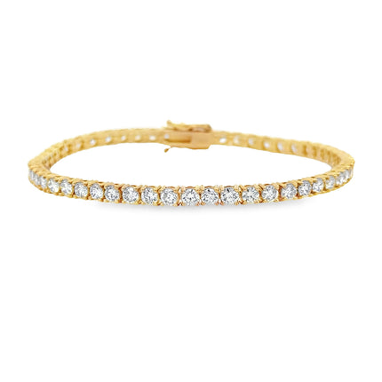 Natural 5.50ct Diamond Tennis Bracelet 18KT Yellow Gold