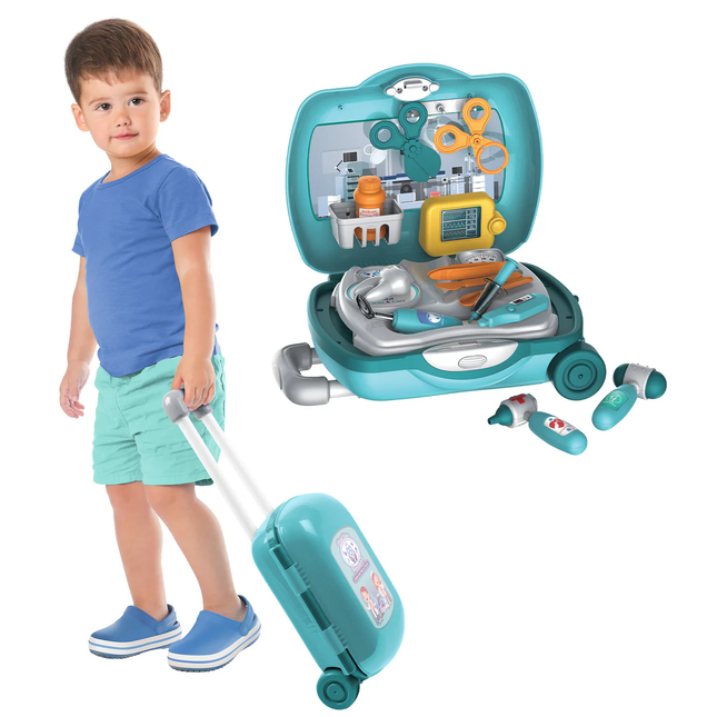 18 Piece Doctor Dentist Medical Luggage Kids Playset
