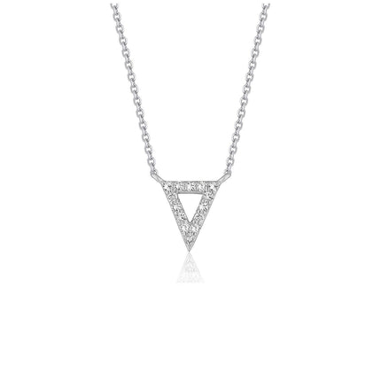 Diamond Inverted Triangle Pendant in 14k White Gold