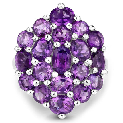 5.44 Carat Genuine Amethyst .925 Sterling Silver Ring