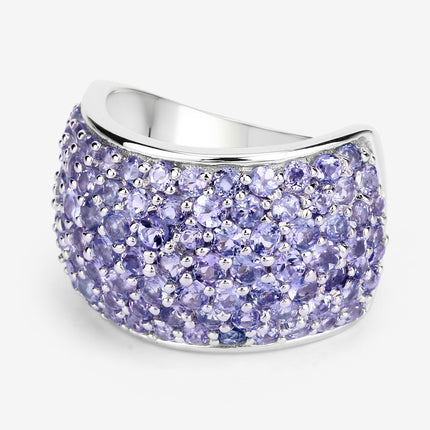 4.22 Carat Genuine Tanzanite .925 Sterling Silver Ring
