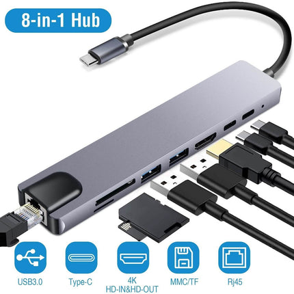 8-in-1 USB Hub Adapter with Ethernet