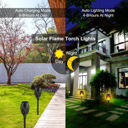 8-Pack: Solar Torch Light with Flickering Flame