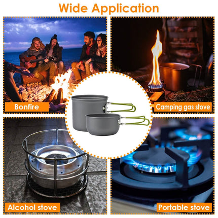8-Piece: Camping Cooking Ware Set