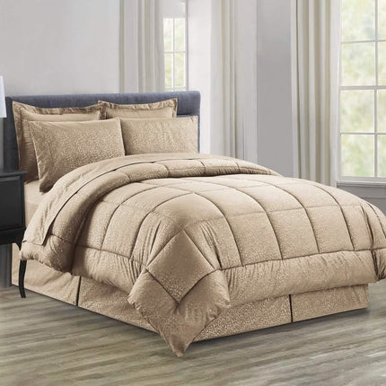 8-Piece: Plazatex Vine Microfiber Comforter Bed in A Bag Set