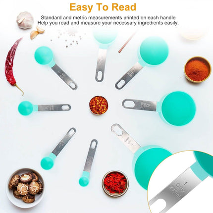 8-Piece Set: Plastic Measuring Spoon Cups