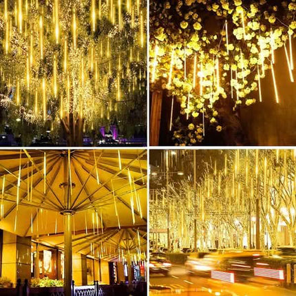 8-Pieces: Waterproof LED Meteor Shower Rain Lights
