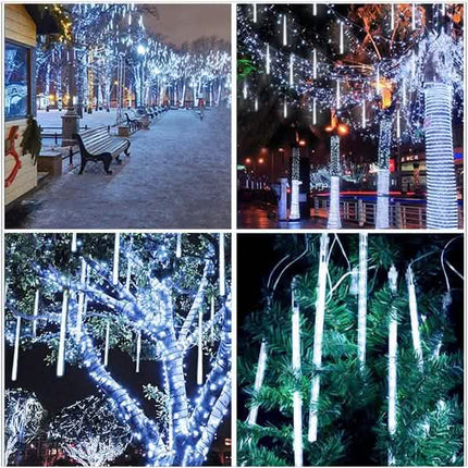 8-Pieces: Waterproof LED Meteor Shower Rain Lights