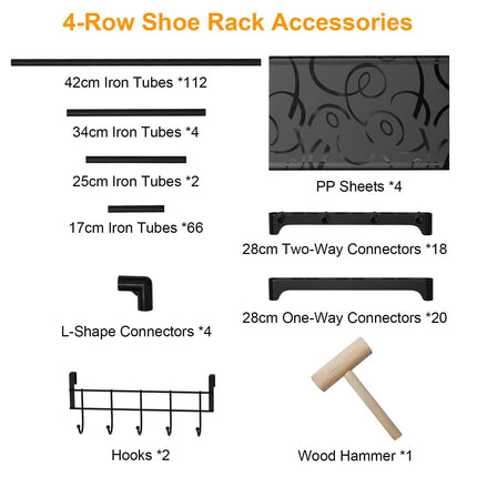 8-Tier Shoe Rack Metal Shoe Storage Shelf
