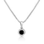 White.Sterling Silver / 0.1 / Black Diamond