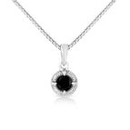 White.Sterling Silver / 0.33 / Black Diamond