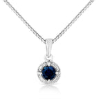 White.Sterling Silver / 0.75 / Blue Diamond