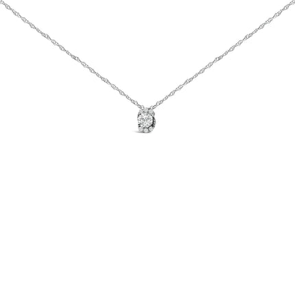 Sterling Silver 1/2 Cttw Lab Grown Diamond Oval Halo Pendant Necklace