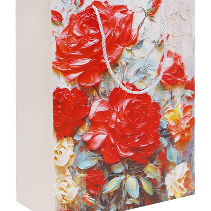 Rose Floral Paint Art Paper Carrying Gift Bag