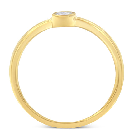 14K Yellow Gold Plated .925 Sterling Silver Miracle Set Diamond Ring (1/20 Cttw, J-K Color, I1-I2 Clarity) - Size 6
