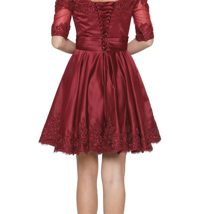 Juliet 804 Short Dress Off-Shoulder with Appliques