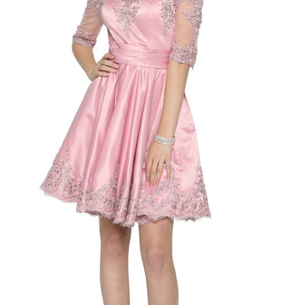 Juliet 804 Short Dress Off-Shoulder with Appliques