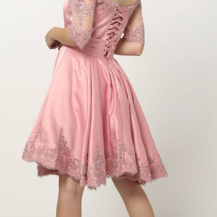Juliet 804 Short Dress Off-Shoulder with Appliques