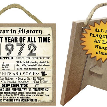 1972 A Year in History Plaques 5" x 5" wood plaque/sign