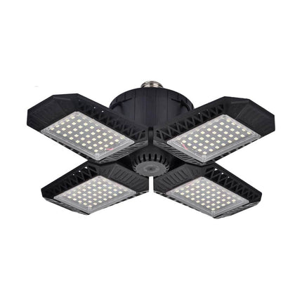 80W Deformable LED Garage Ceiling Lights with 4 Adjustable Panels