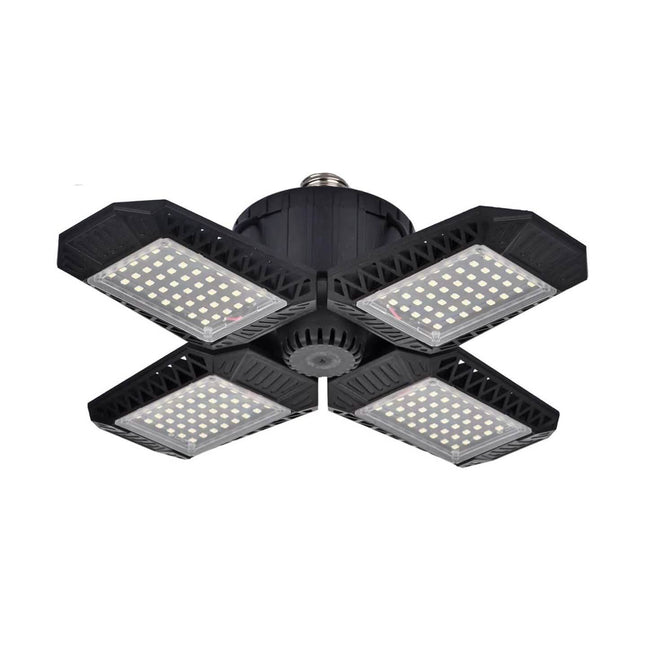 80W Deformable LED Garage Ceiling Lights with 4 Adjustable Panels