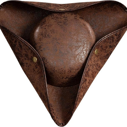 Pirate Tricorn Hat Faux Leather – Colonial Renaissance Costume Cosplay Hat