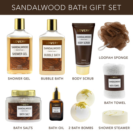 Spa Kit for Men - Sandalwood Bath Gift Set-Personal Self Kit