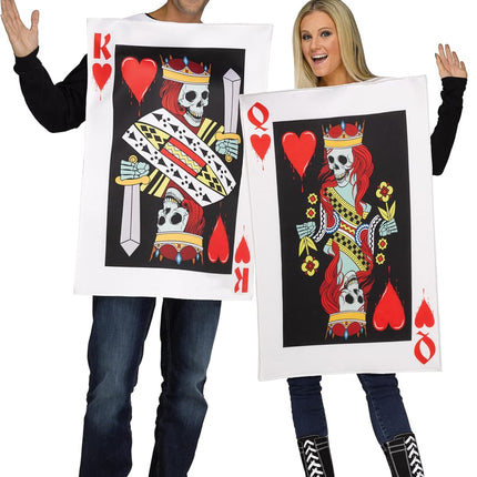 King & Queen of Hearts Card Adult Couples Costume Set