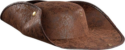 Pirate Tricorn Hat Faux Leather – Colonial Renaissance Costume Cosplay Hat