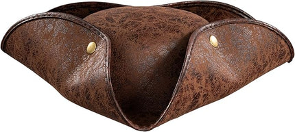 Pirate Tricorn Hat Faux Leather – Colonial Renaissance Costume Cosplay Hat