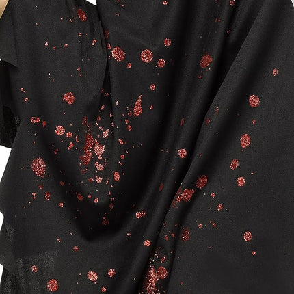 Glittering Ghost Face Adult Poncho