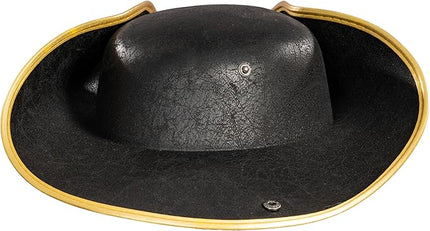 Pirate Tricorn Hat Faux Leather – Colonial Renaissance Costume Cosplay Hat