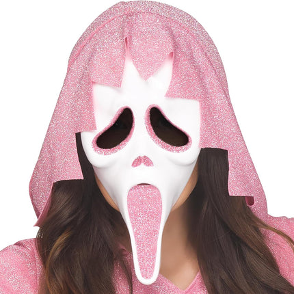 Ghost Face Adult Pink Glitter Costume