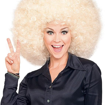 Super Afro Wig Blonde Unisex For Adults
